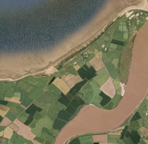 Aerial plan view - Atlantic marsh creation BEFORE