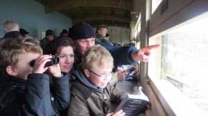 Mike Dilger birding with a young family in the new Headley Discovery Hide at London Wetland Centre Mike Dilger birding with a young family in the new Headley Discovery Hide at London Wetland Centre