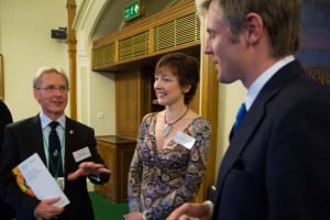 WWT CEO Martin Spray with Dr Elaine King of Wildlife and Countryside Link and Zac Goldsmith MP
