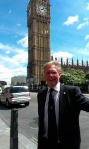 Martin Spray arriving at Westminster to give evidence to MPs