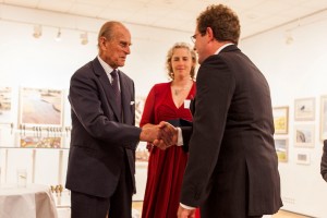 WWT's Nigel Jarret recieving the Marsh Award for Innovative Conservation from HRH The Duke of Edinburgh