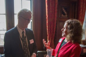 Baron McColl of Dulwich, former Parliamentary Private Secretary to the Prime Minister, with WWT's Head of Communications Amy Coyte
