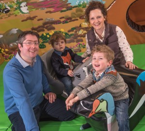 Michael and Louise Graham with sons Eli and Seth officially opened the Brent Play Barn at Castle Espie Wetland Centre.