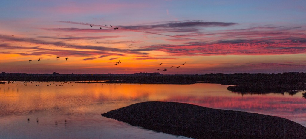 Sunset on the Mere from the in focus shop - picture by Andy Bunting