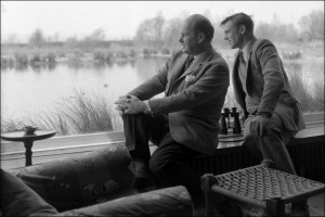 Peter Scott and David Attenborough in the Scott house in 1962