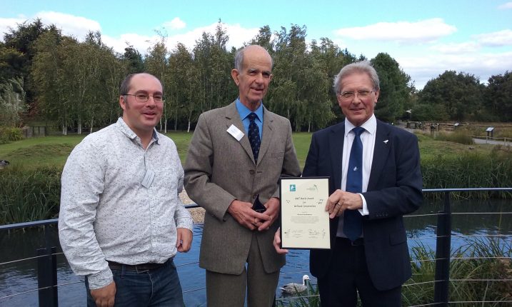 Award presentation: Richard with Carl Sayer, left, and Martin Spray, right.