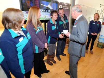 HRH meets staff and volunteers from all WWT's wetland centres