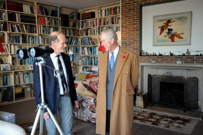 HRH meets Falcon Scott in Peter Scott's studio