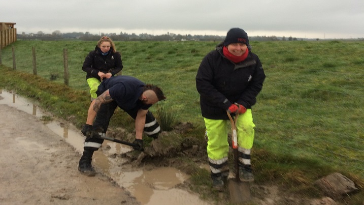 A muddy day in the life of a volunteer!