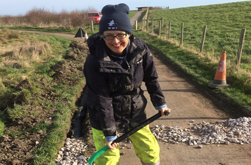 Volunteer Hilary at work