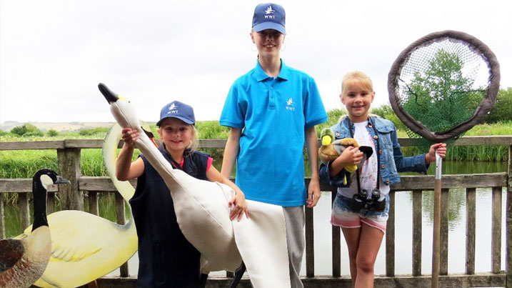 Group of children taking part in WWT's Wetland Rangers activities