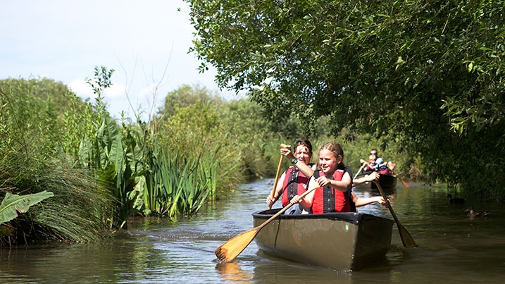 A family group canoeing