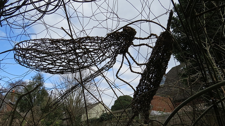 Willow dragonfly sculpture at WWT Arundel