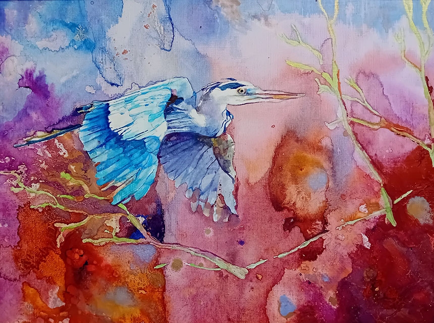 Heron Sunset by Tina Bullivant