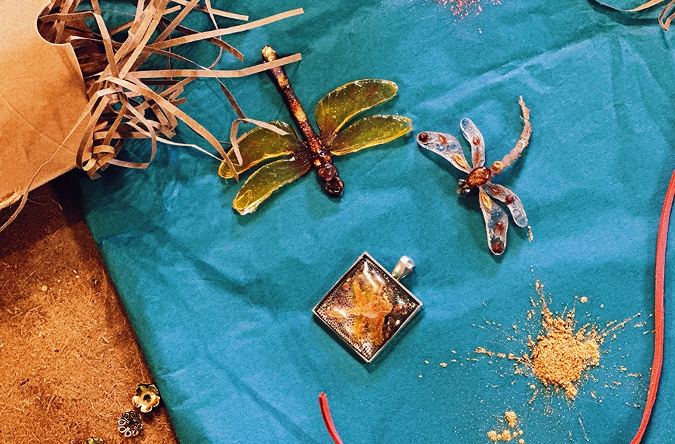 Dragonfly resin art workshop