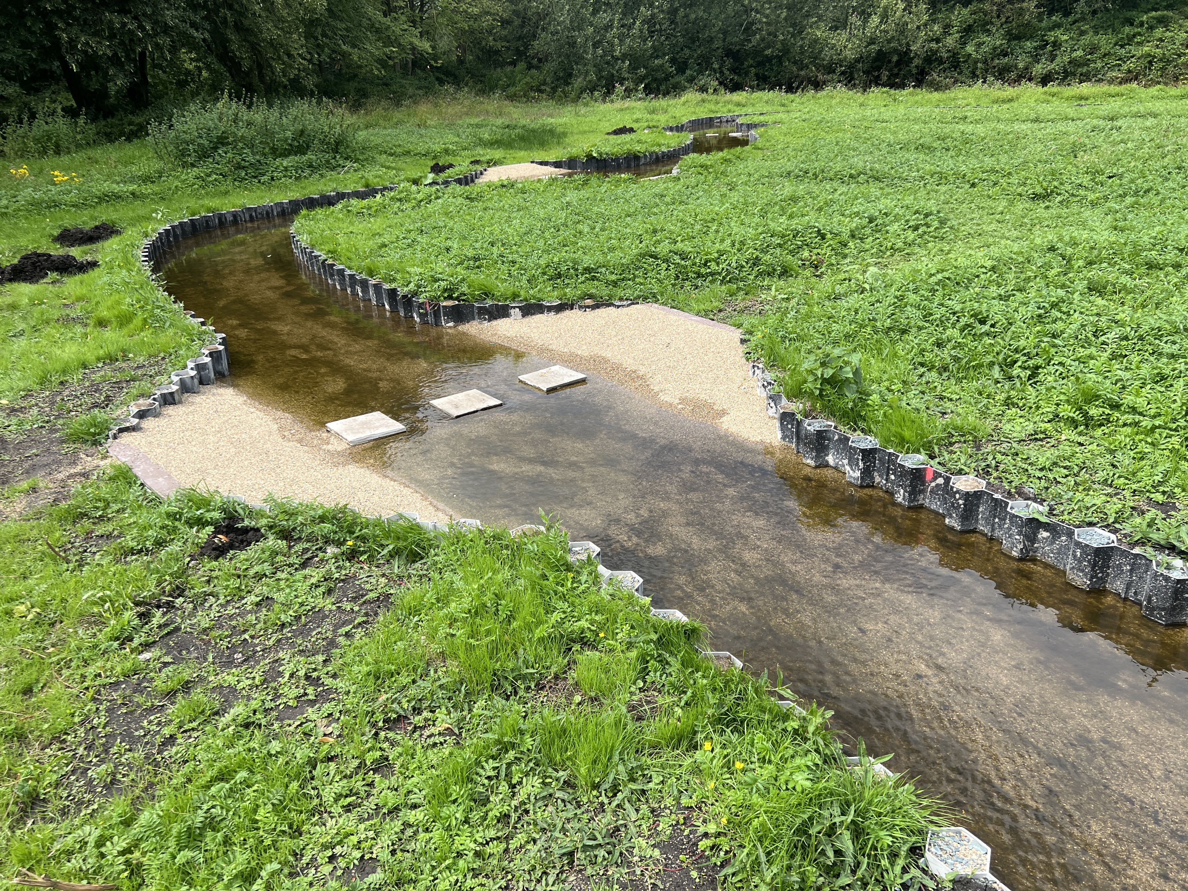 The sunken walkway when it was built in 2025