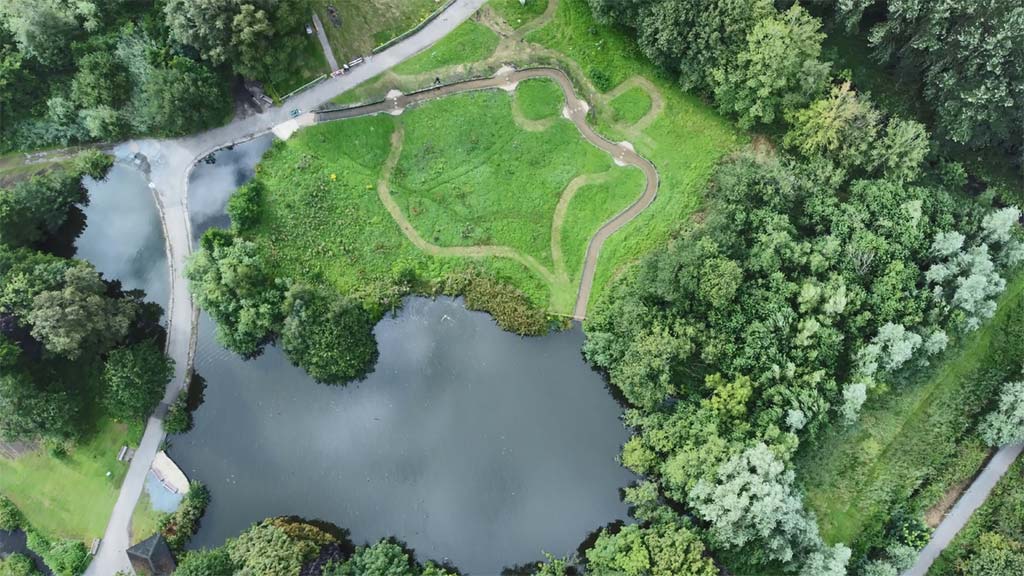 An aerial view of the Wet Meadow at WWT Martin Mere