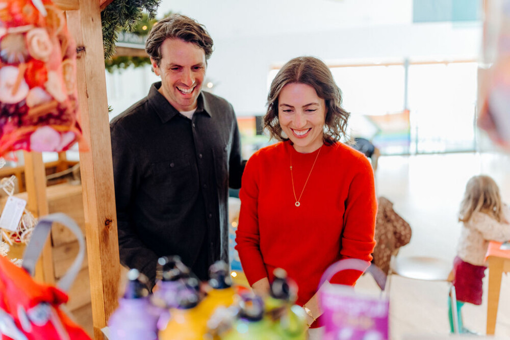 Festive indoor marketplace